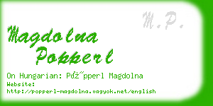 magdolna popperl business card